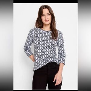 NIC+ZOE Women's Geo Reversible Sweater Tee 
size Large